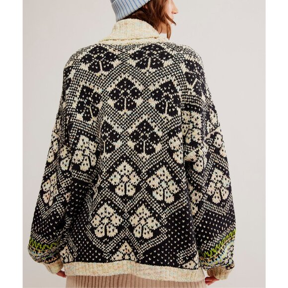 NWT FREE PEOPLE Sasha Cardigan / Onyx Blossom Combo SIZE LARGE ⭕️PRICE IS FIRM⭕️ - Picture 4 of 6